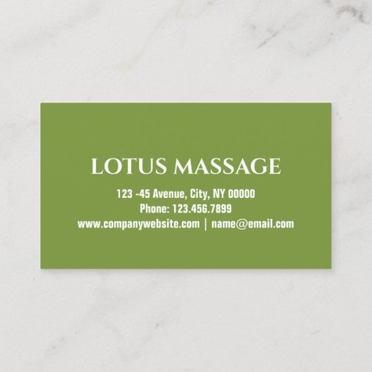禅スパ美しいサロンアロマセラピーマッサージセラピー 名刺 (裏面)