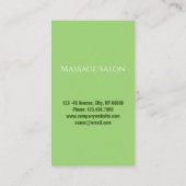禅スパ美しいサロンアロマセラピーマッサージセラピー 名刺 (裏面)