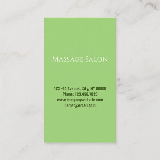 禅スパ美しいサロンアロマセラピーマッサージセラピー 名刺 (裏面)