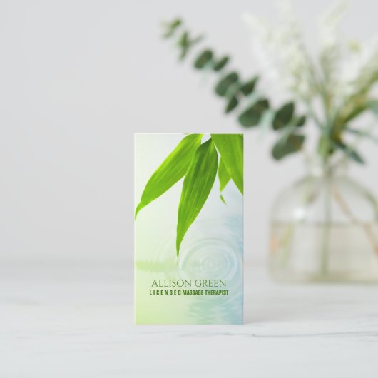 禅スパ美しいサロンアロマセラピーマッサージセラピー 名刺 (スタンド正面)