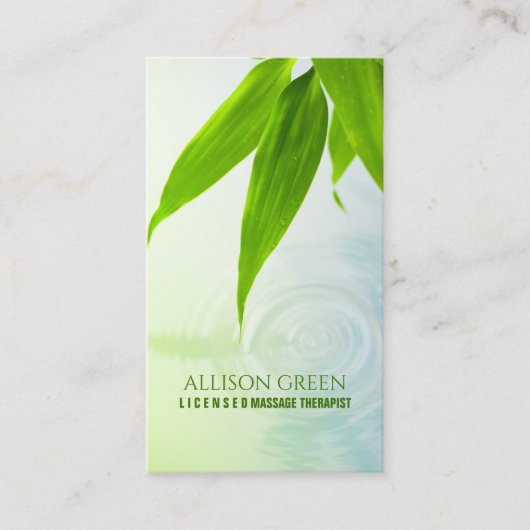 禅スパ美しいサロンアロマセラピーマッサージセラピー 名刺 (正面)