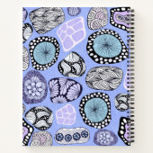 禅デザイン（紫）スケッチ書と雑誌 ノートブック (裏面)