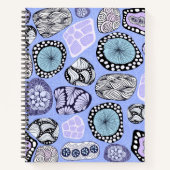 禅デザイン（紫）スケッチ書と雑誌 ノートブック (正面)