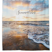 禅ビーチサンセット海波 シャワーカーテン (正面)