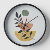 禅ボホバランス葉のサークル植物学 壁時計 (正面)
