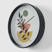 禅ボホバランス葉のサークル植物学 壁時計 (傾斜)