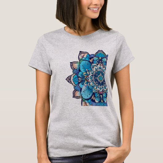 禅マインドフルネスアート – 複雑なマンダラデザイン Tシャツ (正面)