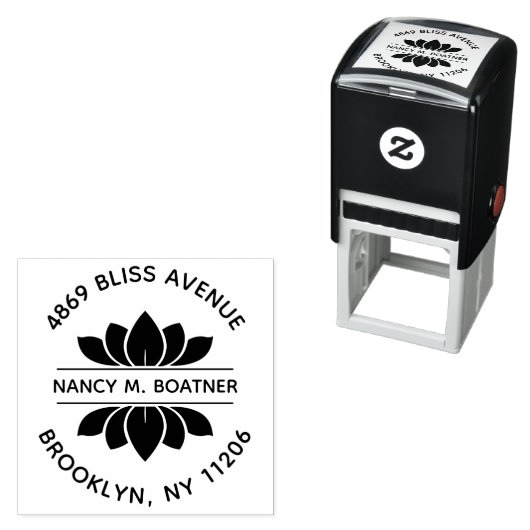 禅マインドフルネスメディテーション蓮差出人住所 セルフインキングスタンプ (インサイチュ)