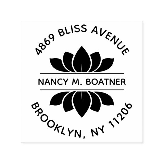 禅マインドフルネスメディテーション蓮差出人住所 セルフインキングスタンプ (デザイン)