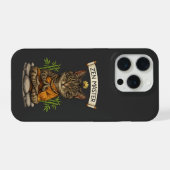禅マスター猫 楽しい グレー縞猫 ギフト iPhoneケース (裏面横)