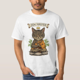 禅マスター猫 楽しい グレー縞猫 ギフト Tシャツ