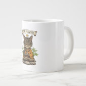 禅マスター猫 楽しい グレー タビー猫 ギフト ジャンボコーヒーマグカップ (正面右)