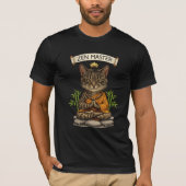 禅マスター猫 楽しい リラックス グレー タビー猫 ギフト Tシャツ (正面)