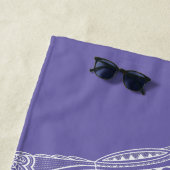 禅マンダラモノグラムラベンダー手描きレースアート ビーチタオル (インサイチュ)