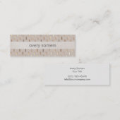 禅ミニマルストライプのリストフェイクベージュリネンと金ゴールド スキニー名刺 (正面/裏面)