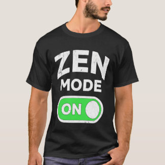 禅モード オン おもしろい 瞑想 スピリチュアル ユーモア ロング Tシャツ