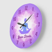 禅ヨガロータスパーソナライズされた瞑想 ラージ壁時計 (傾斜)