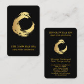 *~*禅ヨガ抽象芸術金ゴールドブラシ瞑想霊気 名刺 (正面/裏面)