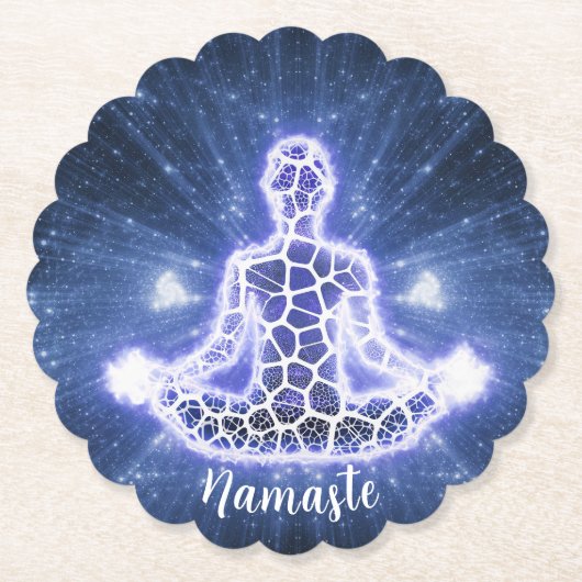 禅ヨガ瞑想チャクラスピリチュアルエナジーロータス ペーパーコースター (正面)