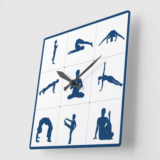 禅ヨガ瞑想位置 スクエア壁時計 (傾斜)