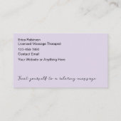 禅ライセンスマッサージセラピスト蓮の花 名刺 (裏面)