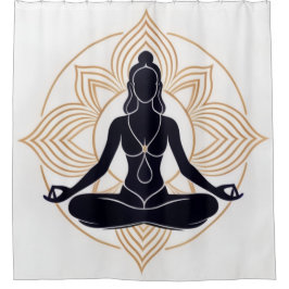 禅ロータス瞑想シャワーカーテン シャワーカーテン