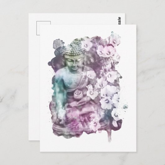 *~*禅仏抽象芸術めい想フローラパステル ポストカード (正面/裏面)