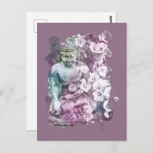 *~*禅仏抽象芸術めい想花フローラ ポストカード (正面/裏面)