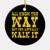 禅仏教スパゲッティウェスタンスタイルボタン セラミックオーナメント (正面)