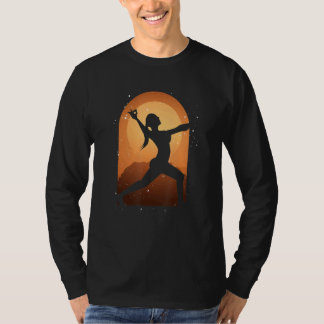 禅仏教ヨギ瞑想女性ナマステ日没Y Tシャツ