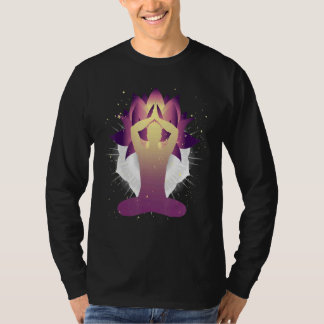 禅仏教ロータスフラワースピリチュアルヨギ瞑想 Tシャツ