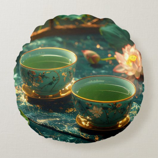 禅仏教 - 茶道 ラウンドクッション (正面)