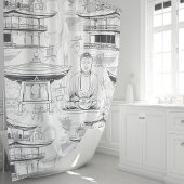 禅仏・パゴダ東洋美術 シャワーカーテン