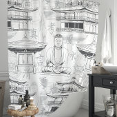 禅仏・パゴダ東洋美術 シャワーカーテン