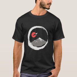 禅円相月山ジャパニーズTシャツ Tシャツ