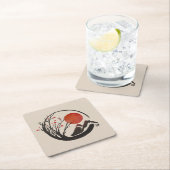 禅円窓と桜樹 スクエアペーパーコースター (インサイチュ)