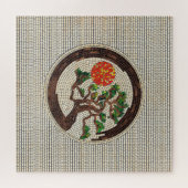 禅円窓と盆栽モザイク ジグソーパズル (横)