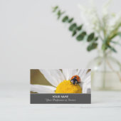 禅前向きと教育のための幸運なラディバグ 名刺 (スタンド正面)