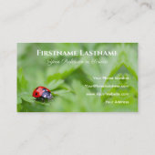 禅前向きと教育のための幸運なラディバグ 名刺 (裏面)