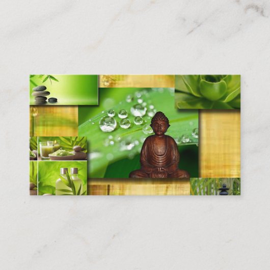 禅及び仏のコラージュの黙想のインストラクター 名刺 (正面)