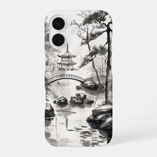 禅園 iPhone 16ケース (裏面)