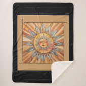 禅坊モダン保オレンジサンアローズブリック シェルパブランケット (正面)