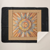 禅坊モダン保オレンジサンアローズブリック シェルパブランケット (正面(横))