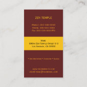 禅宗ビジネスカード 名刺 (裏面)
