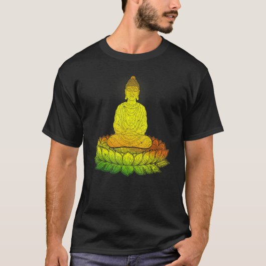 禅宗マントラスピリチュアル瞑想仏 Tシャツ (正面)