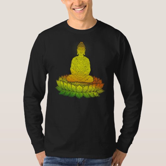 禅宗マントラスピリチュアル瞑想仏 Tシャツ (正面)