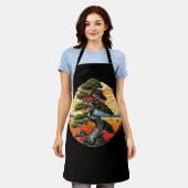 禅宗日本の宗円宗輪J盆栽 エプロン (着用した状態)