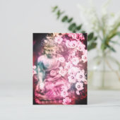 *~*禅定仏めい想花ピンク ポストカード (スタンド正面)