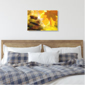 禅定石とメープル葉材 キャンバスプリント (インサイチュ (寝室))