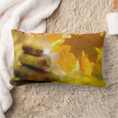 禅定石とメープル葉材 ランバークッション (ブランケット)